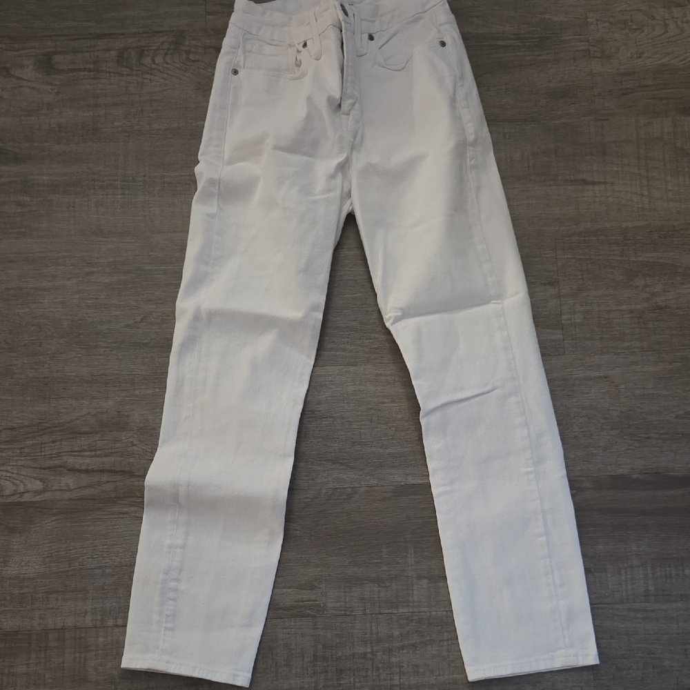Good American Women's White Straight Leg Jeans